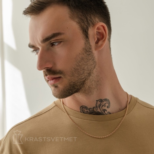 Цепь из красного золота 585, плетение «Панцирь»